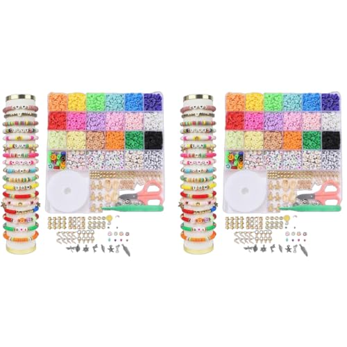 SANNIDHI® 5100 PCS Clay Beads Bracelet Making Kit for Beginner Friendship Preppy Polymer Heishi for Jewelry with Charms DIY Arts Crafts Gifts SANNIDHI® 5100 PCS Clay Beads Bracelet Making Kit for Beginner Friendship Preppy Polymer Heishi for Jewelry with Charms DIY Arts Crafts Gifts